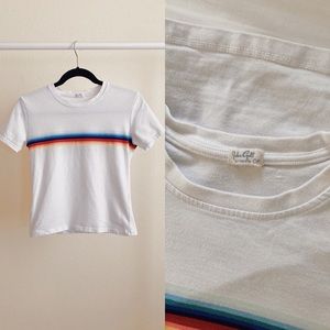 Rainbow Stripe Baby Crop T-Shirt